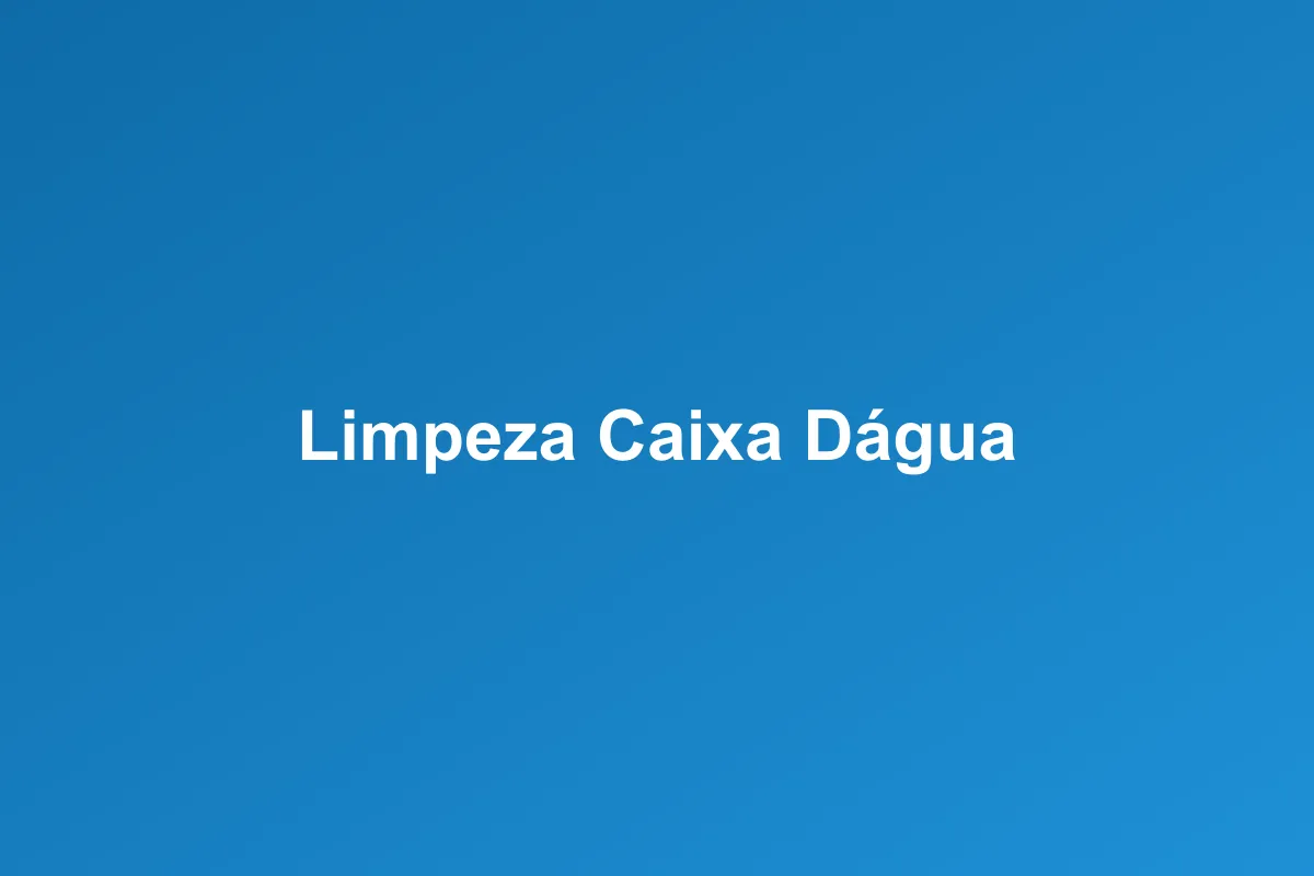 Limpeza de caixa d'água em Sumaré